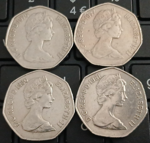 Large old 50p coins - coins, job