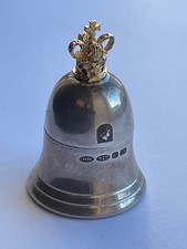 925 Sterling Silver Jubilee Crown Tooth Bell / Keepsake (C532)