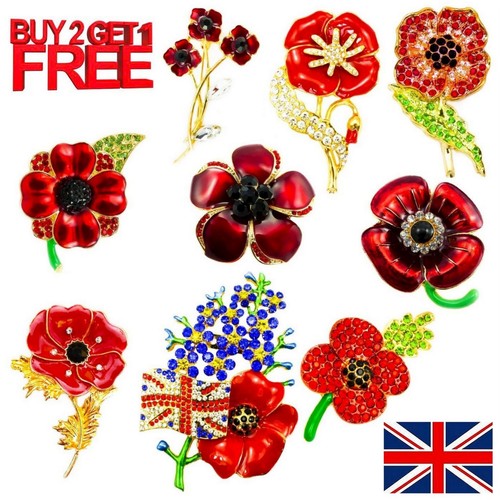 Red brooches pins crystal - red,