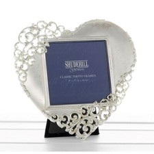Silver Lace Heart Photo Frame