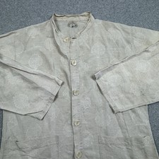 Anichini Italian Linen Cotton Blend Printed Tunic Top Large XL Lagenlook Boho