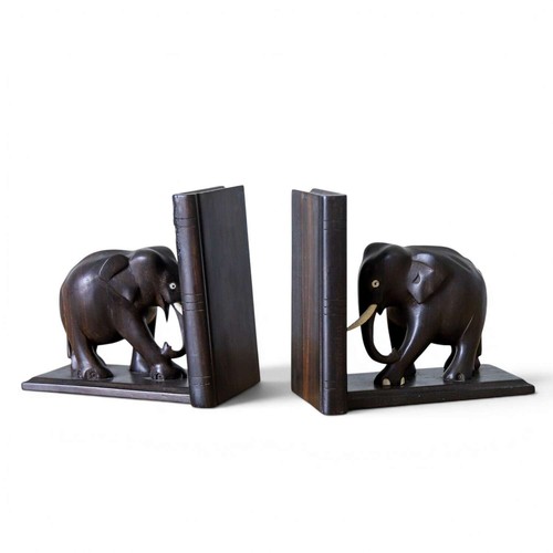 Pair vintage carved - of,