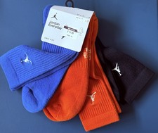3 PAIRS NIKE AIR JORDAN Cushioned Black CREW Basketball Everyday SOCKS SIZE XL