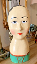 French Papier Mache' Marotte  Shop Display Hat, Wig Stand 2000s Vintage Style