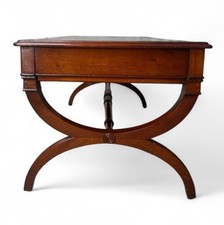  BEVAN FUNNELL MAHOGANY COFFEE TABLE SIDE TABLE REGENCY STYLE LEATHER SURFACE