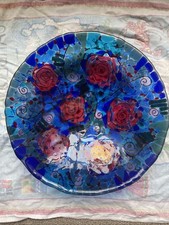 Glass Fruit Serving Bowl Rose