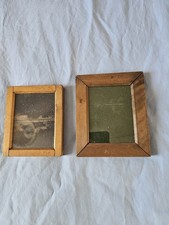 2x Vintage Antique PATENT Wood & Glass FLOWER PRESS FRAMES Pressing
