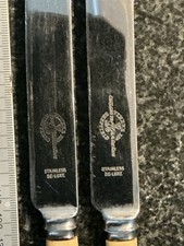 X2 Vintage cutlery Faux Bone Handle Stainless #64