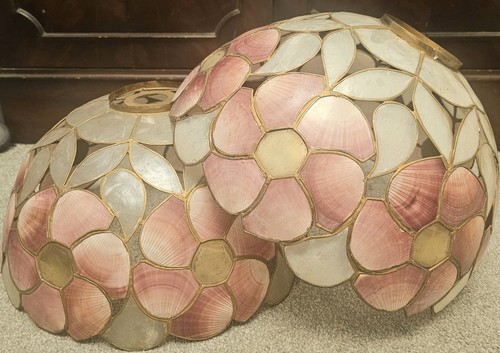 Pair vintage capiz shell - of,