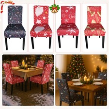 Spandex Christmas Chair Covers Dining Seat Xmas Banquet Party Decorations 1-6pcs