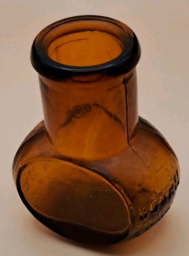 Vintage amber glass bovril - amber,