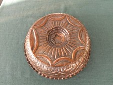 ANTIQUE VICTORIAN COPPER ROUND JELLY PUDDING MOULD MOLD STAR PINEAPPLE Circa1850