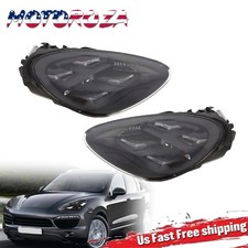 Pair Headlights For Porsche Cayenne 2011-2014 LED Front Head Lamps Assembly