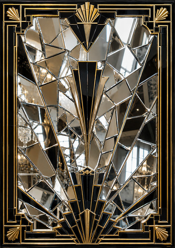 Art deco geometric mirror wall - art,