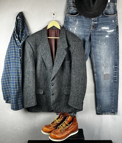 Harris tweed wool blazer - tweed,
