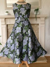 Coast Curve Jacquard Midi Occasion Wear Dress with Pockets Size 18