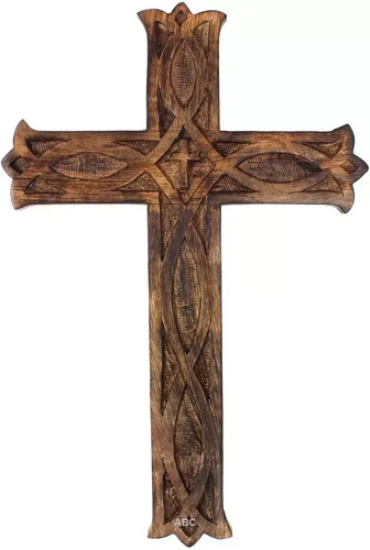 Rustic wooden wall cross - wooden,
