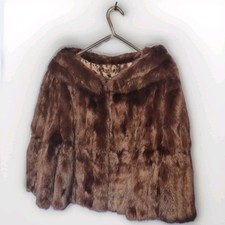 Real Mink fur coat jacket vintage Size S Dark Brown Super Soft Great Condition
