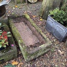 18th C Large Carved Stone Rectangular Trough Planter Carved Stone 980mm