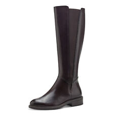Tamaris Ladies Chocolate Brown Leather Elastic Gusset Knee High Boots 25521