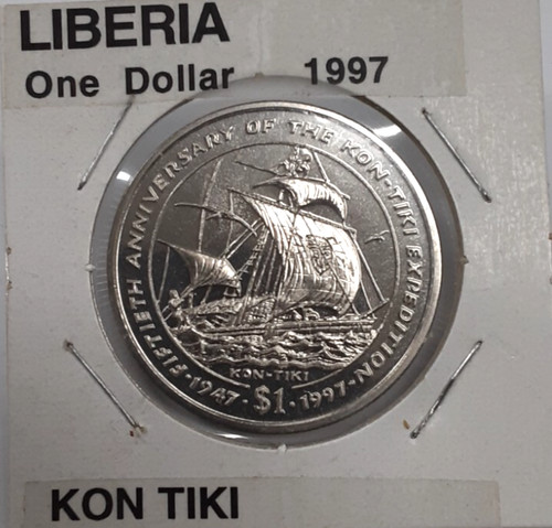 1997 liberia copper - 1997, $1