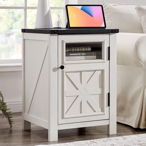 Farmhouse end table with - farmhouse,
