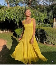 ZARA NEW $119 WOMAN SS25 MIDI DRESS ZW COLLECTION MID-YELLOW | 3024/375 SIZE M 