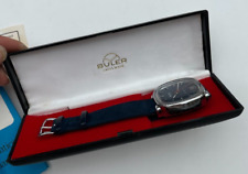 UN WORN vintage Gents BULER 17 Jewels automatic watch 13211 boxed NOS DATE