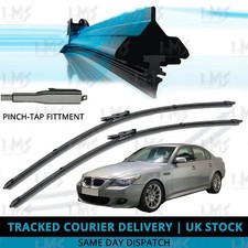 For BMW 5 Series E60 E61 2003-10 Front Windscreen 24" 22" Flat Aero Wiper Blades