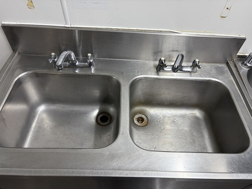 Stainless steel double bowl - stainless,