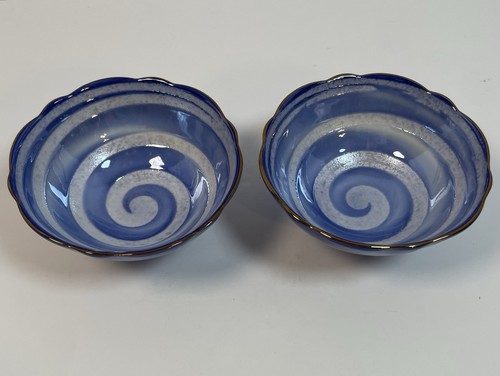 Blue swirl glazed japanese - swirl,
