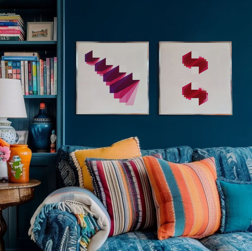 Pair framed abstract - pair, abstract-geometric