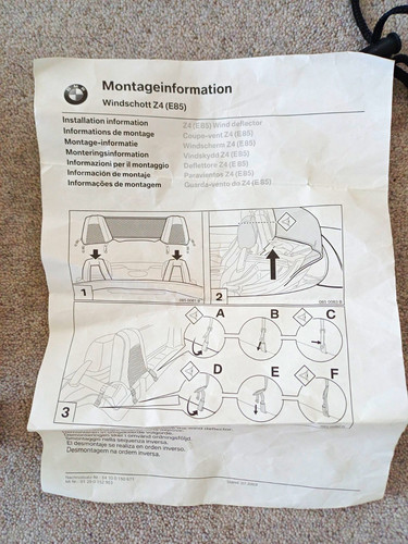 Bmw e85 wind deflector - z4,