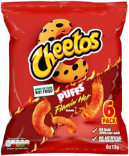 Cheetos Puffs Sweet and Spicy Flamin Hot Multipack Crisps 6x13g
