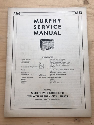Murphy radio service manuals - murphy,