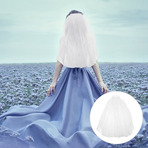 Bridal veils short - short, ivory