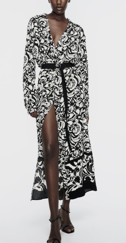 Floral belted long sleeve - belted,