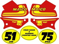 MAICO Mega 2 1981/82 graphic/decal kit with personalised ovals. 250 400 440 490