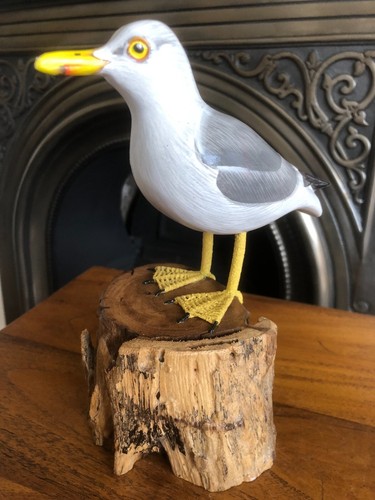 Wooden sea gull carved - sea,