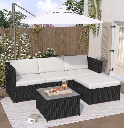 5pc rattan garden furniture - rattan,
