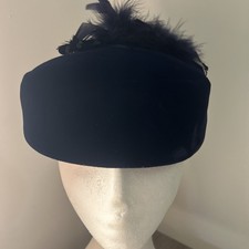 Vintage Blue Pillbox Hat