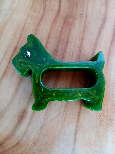 Vintage green marbled bakelite - vintage,