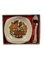 Royal Worcester Palissy Ceramic Jam Dish & Spoon Vintage Kismet Design Boxed