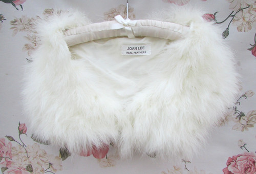 Ivory cream feather bridal - cream,