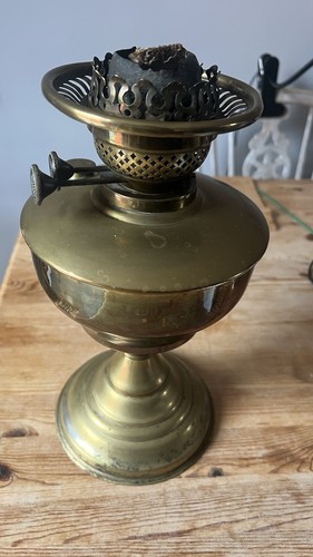 Old brass oil lamp has - old, it