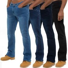 Kruze Mens Bootcut Jeans Stretch Denim Wide Leg Flared Trousers Pants UK Sizes