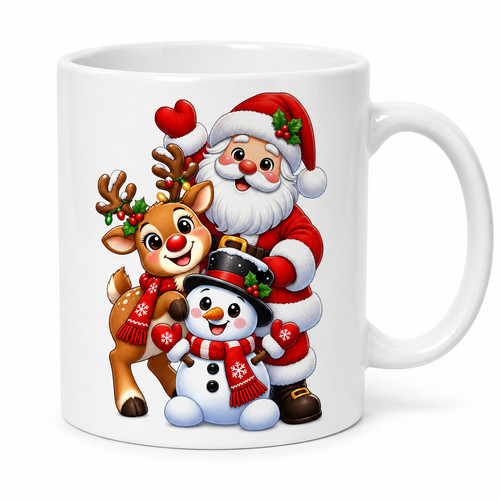 Santa reindeer snowman - santa, mug