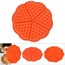 5 Cavity Silicone Waffle Pan Round Non-Stick Bakeware for Breakfast or Snacks