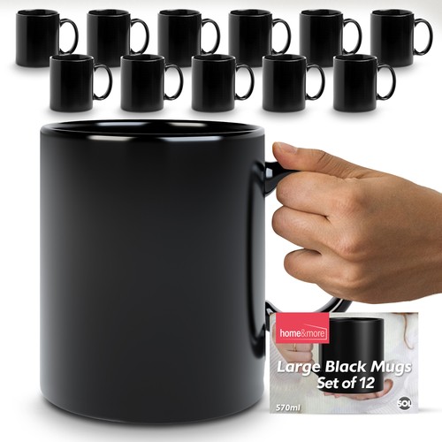 Extra large big mug - large, black