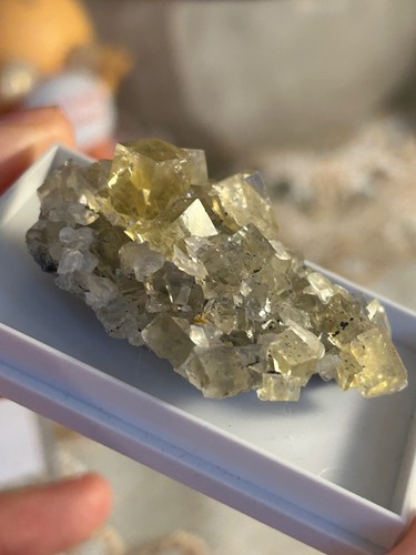 Yellow hilton mine fluorite - uk,